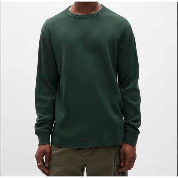 GAP Other - GAP Waffle Crewneck Long Sleeve T-Shirt, Forest Green, Large